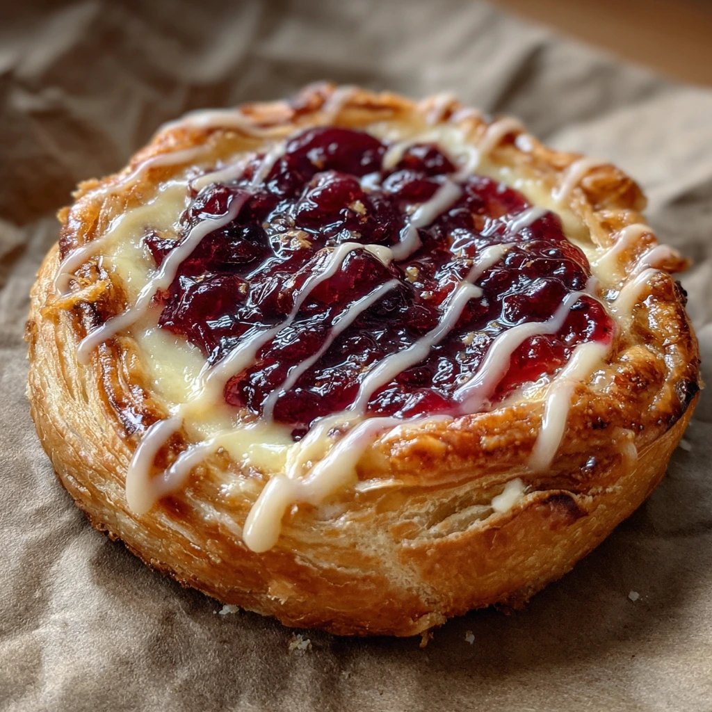 Deliciously Decadent Leftover Cranberry Sauce Cheese Danish with Creamy Cheese Filling