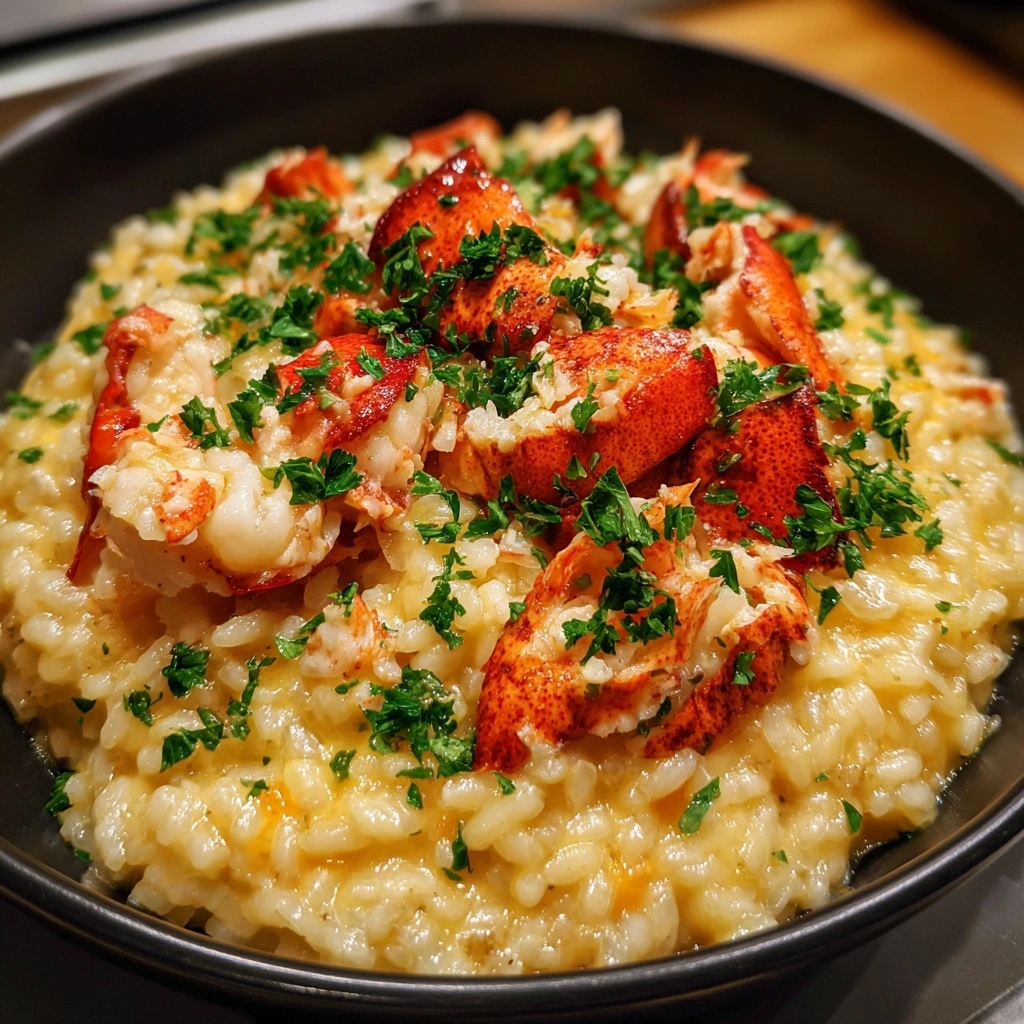 Creamy Lemon Butter Lobster Risotto with Fresh Herbs and Parmesan