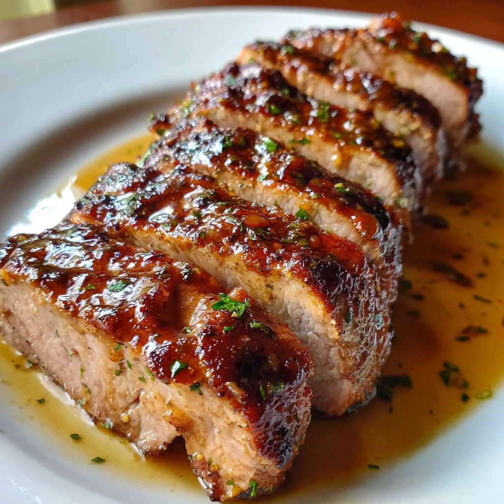 Savory Maple Dijon Glazed Pork Tenderloin with Rosemary and Garlic