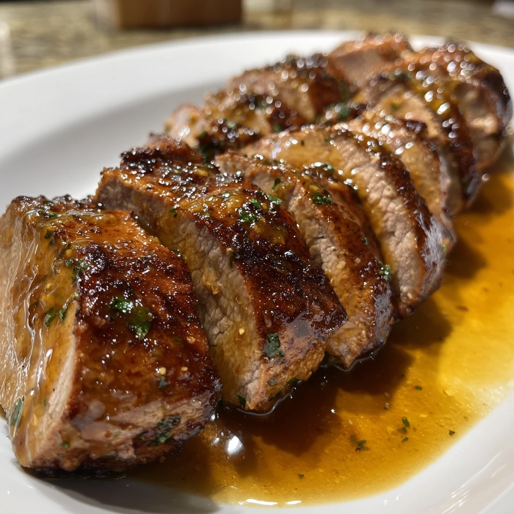 Savory Maple Dijon Glazed Pork Tenderloin with Rosemary and Garlic
