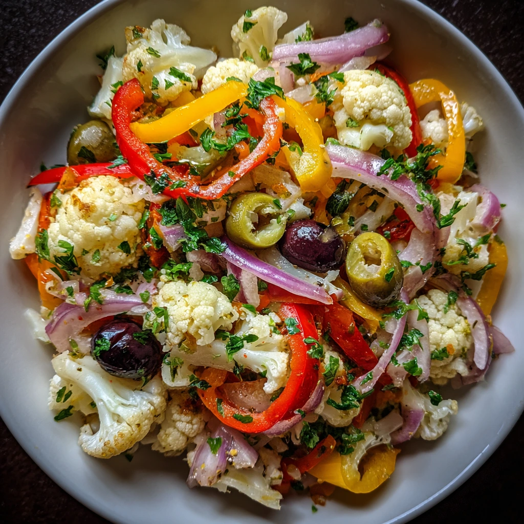 Zesty Marinated Cauliflower Salad with Fresh Herbs and Tangy Dressing