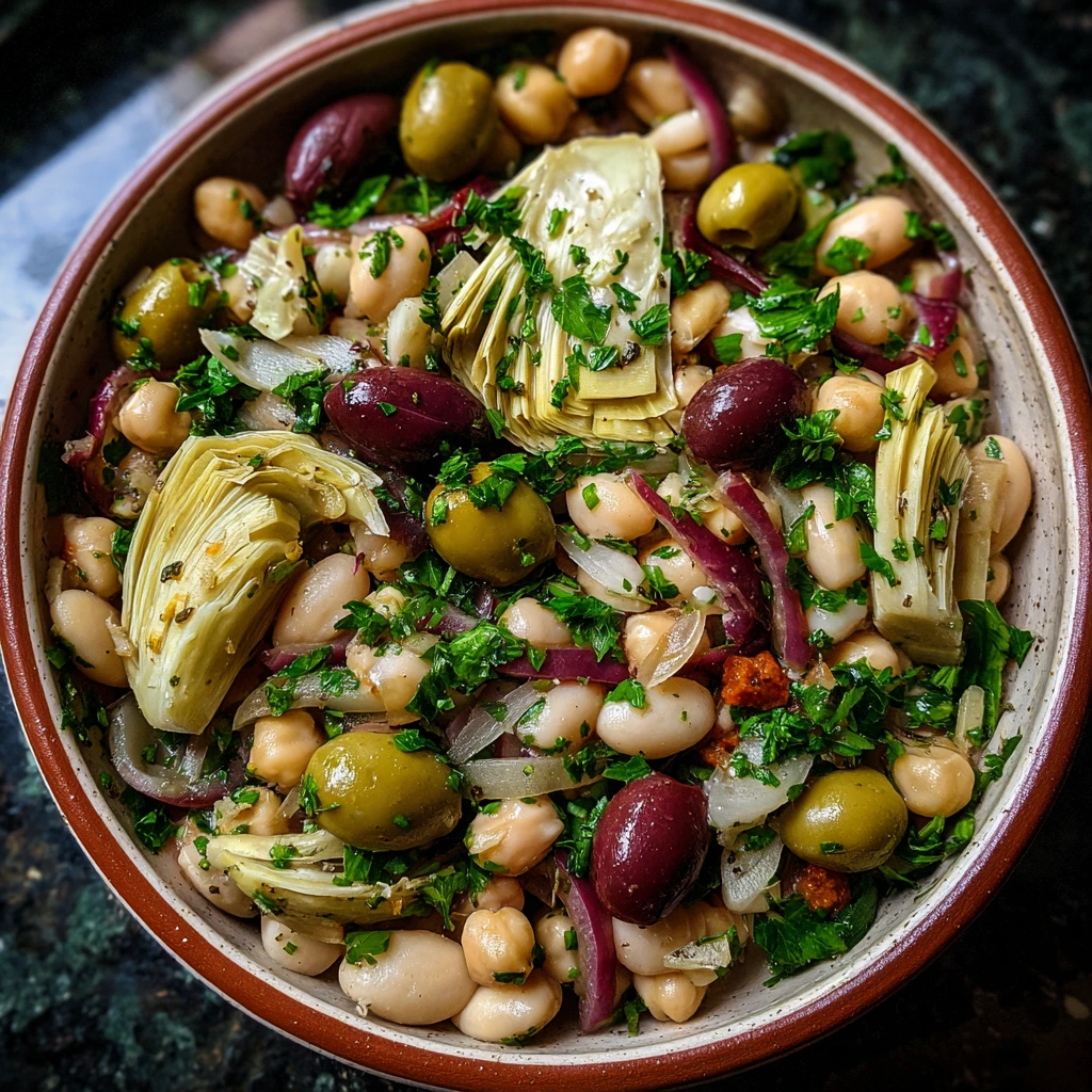 Vibrant Marinated Za’atar Bean Salad with Fresh Vegetables and Zesty Dressing