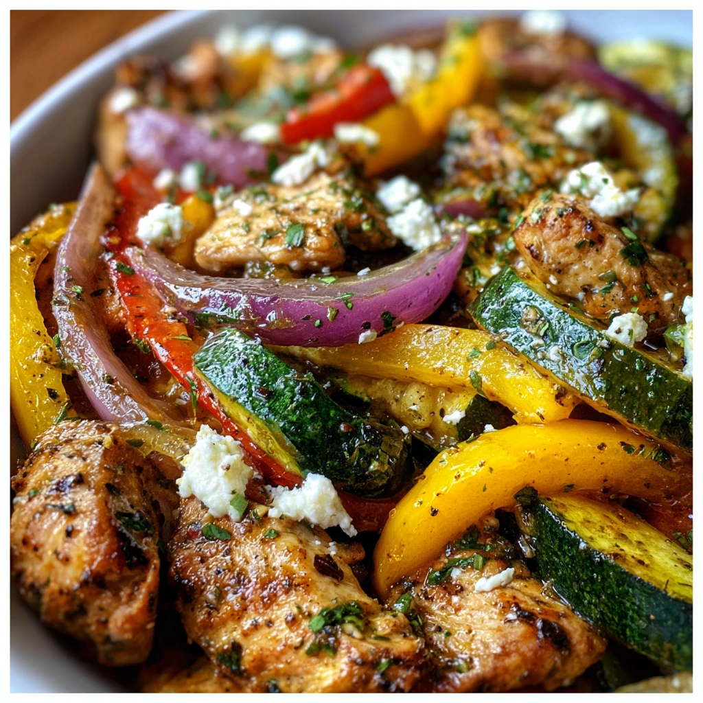 Zesty Mediterranean Chicken Stir Fry with Bell Peppers and Olives