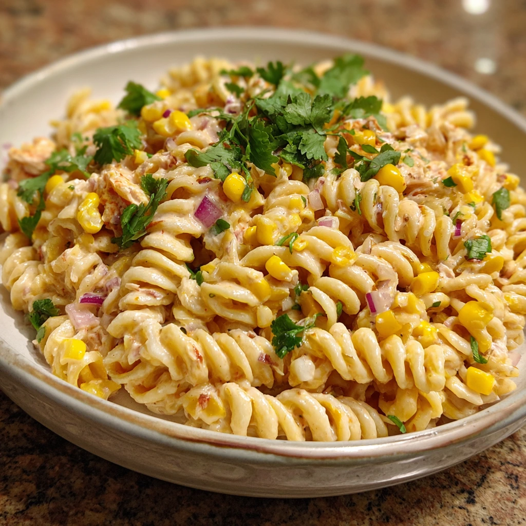 Deliciously Zesty Mexican Street Corn Pasta Salad with Creamy Dressing