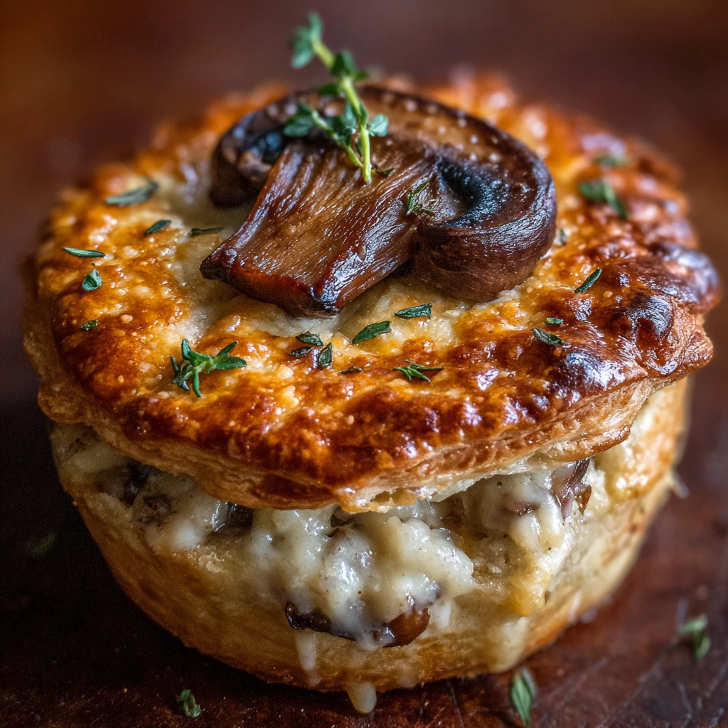 Delicious Mini Mushroom & Gruyère Pot Pies with Fresh Thyme