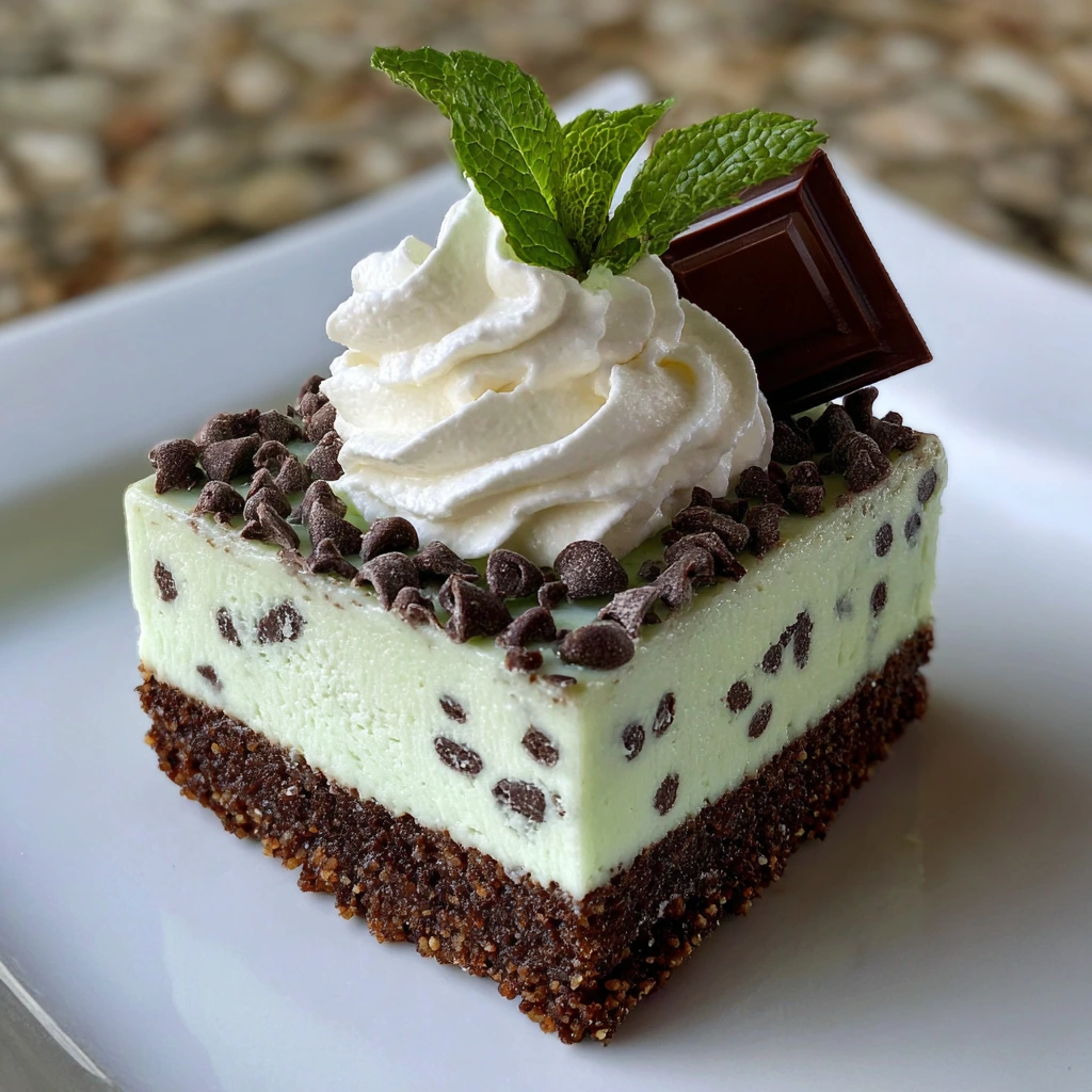 Decadent No-Bake Mint Chocolate Chip Cheesecake with Creamy Filling