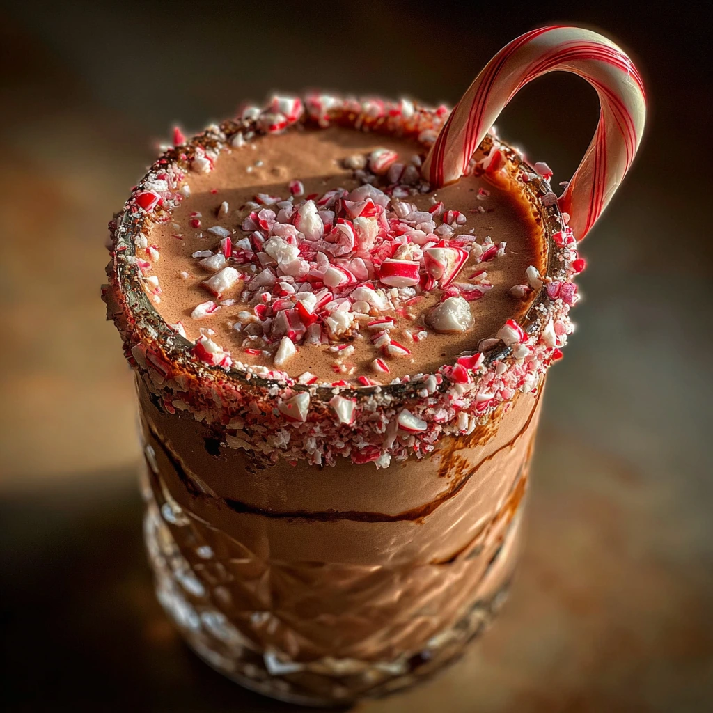 Delightfully Sweet Naughty Elf Cocktail with Peppermint and Chocolate