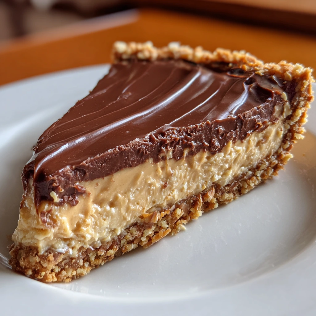 Decadent No-Bake Chocolate Peanut Butter Pie with Whipped Topping