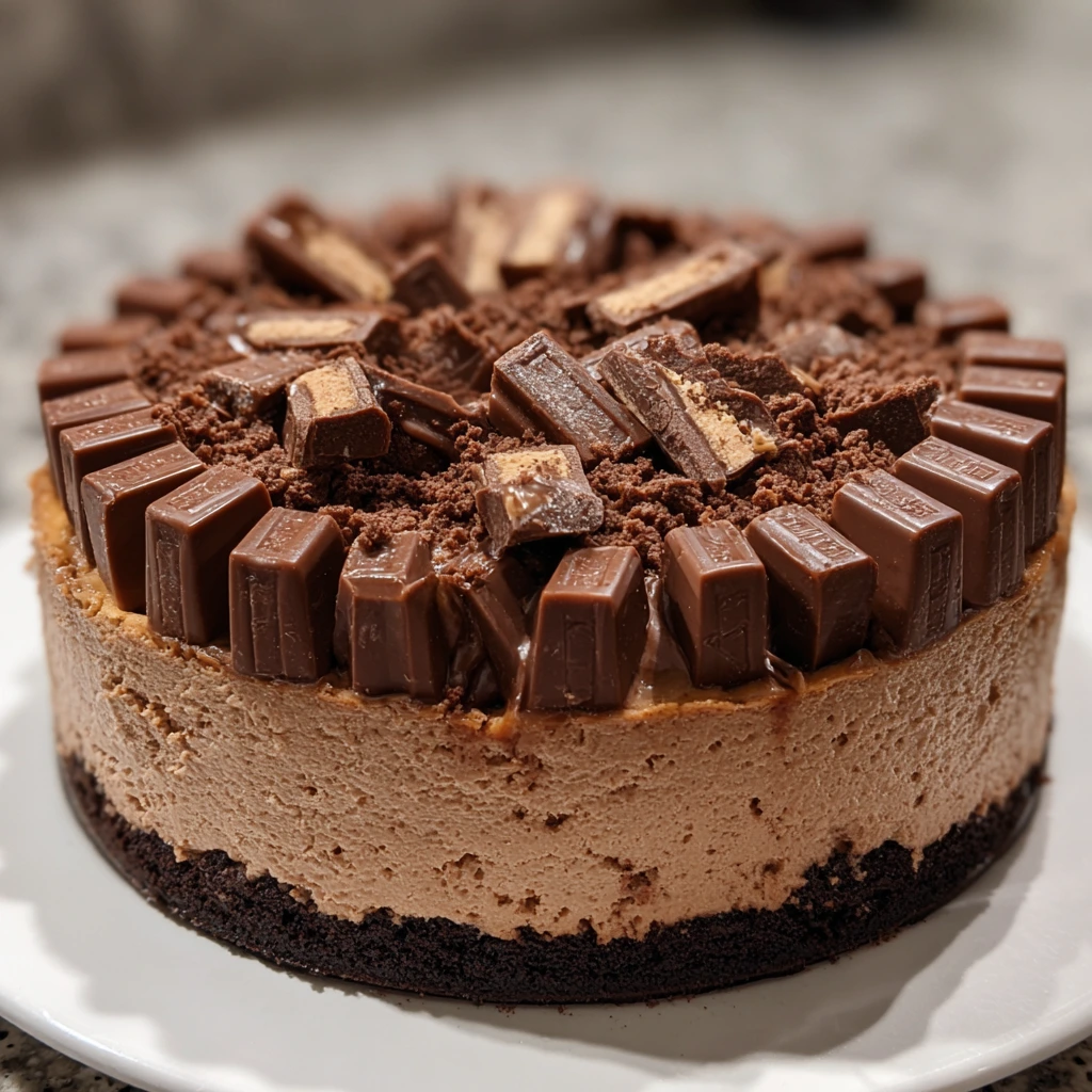 Decadent No Bake KitKat Cheesecake with Chocolate and Creamy Filling