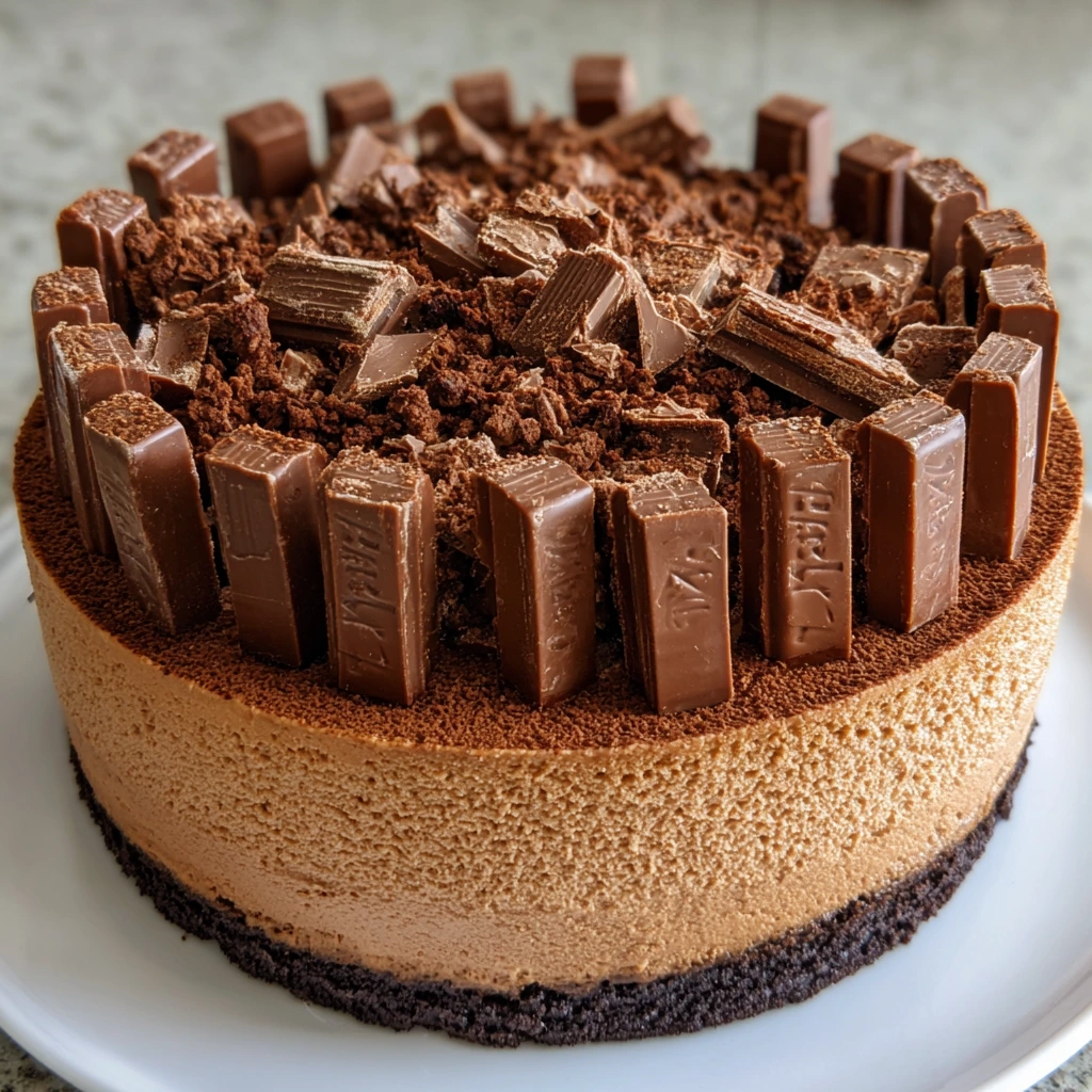 Decadent No Bake KitKat Cheesecake with Chocolate and Creamy Filling