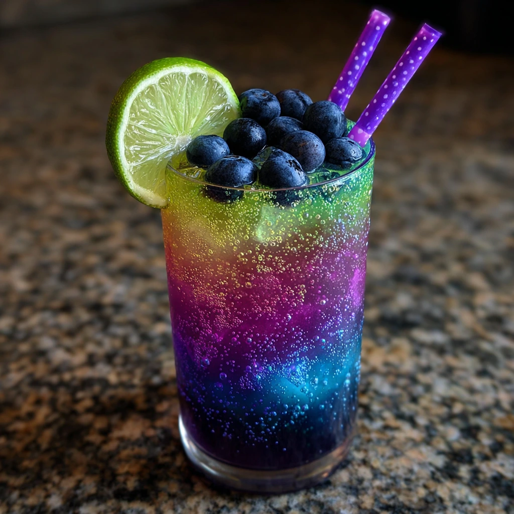 Sparkling Northern Lights Glow Punch with Citrus and Berries