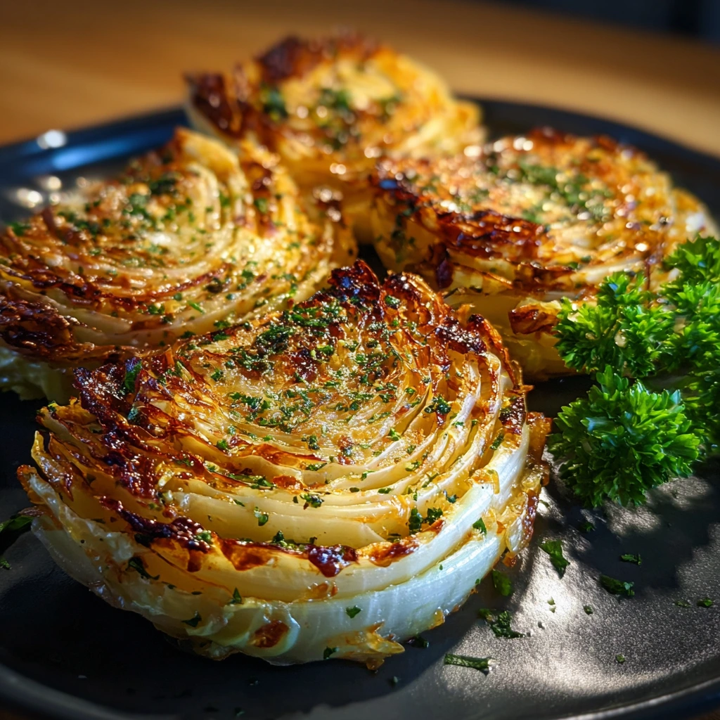 Savory Oven Roasted Cabbage Steaks with Garlic and Paprika Seasoning