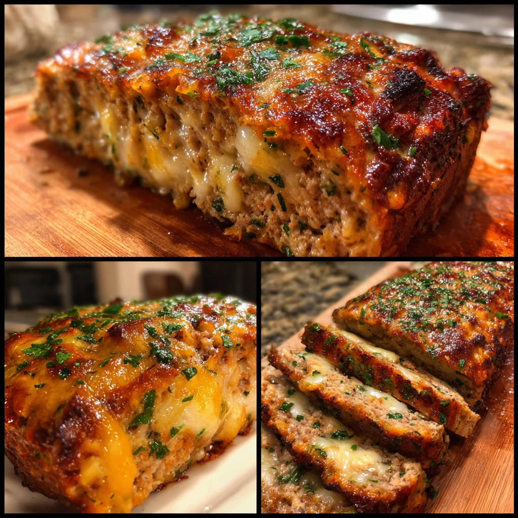 Savory Parmesan Chicken Meatloaf with Herbs and Garlic