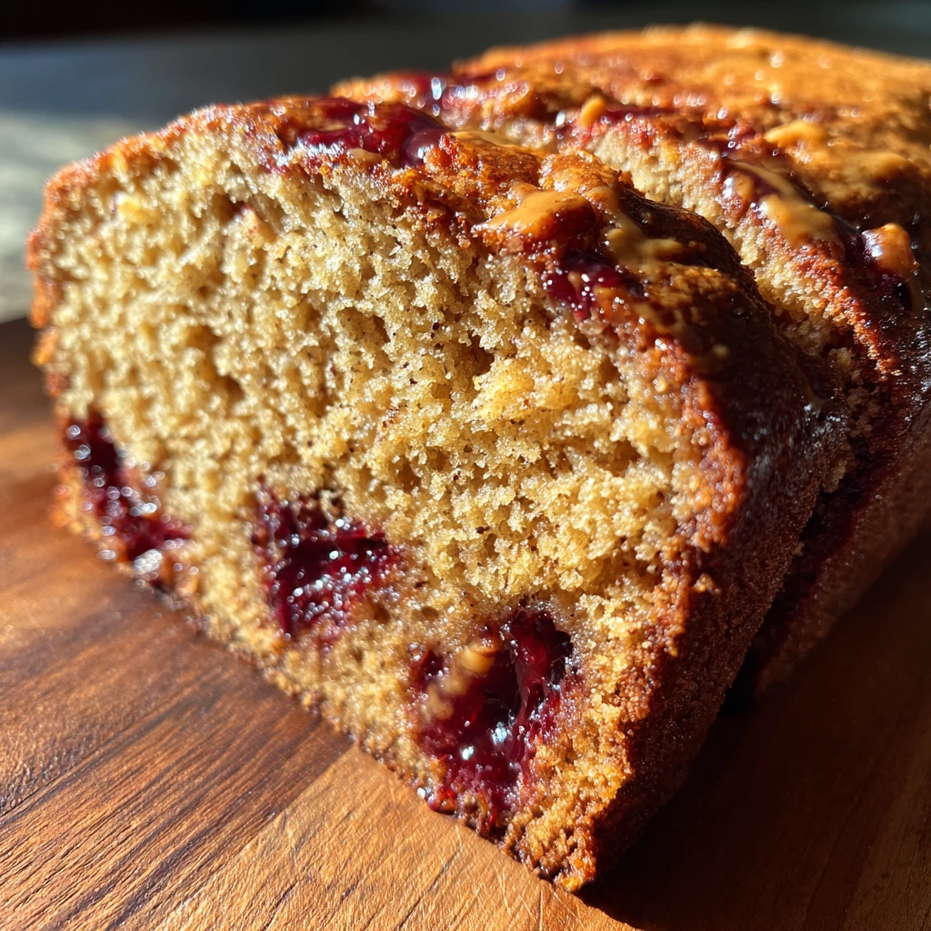 Deliciously Wholesome Peanut Butter & Jelly Banana Bread Delight