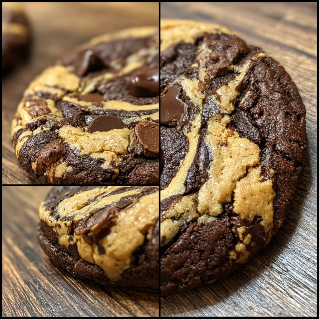 Decadent Peanut Butter Brownie Swirl Cookies with Rich Chocolate