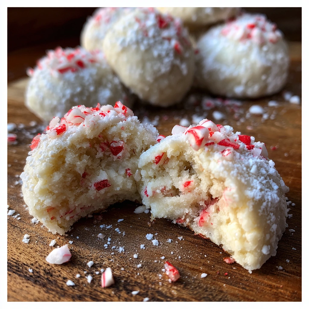 Deliciously Festive Peppermint Snowball Cookies with Creamy Mint Flavor