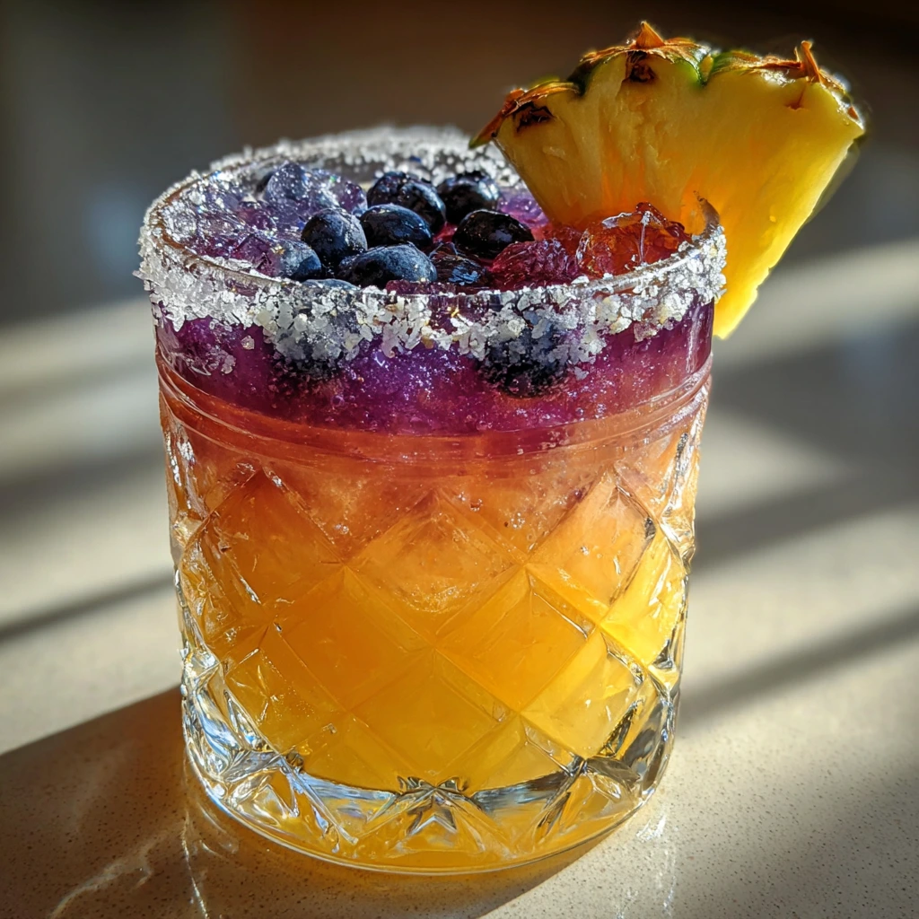Tropical Pineapple Blueberry Margarita with a Refreshing Twist