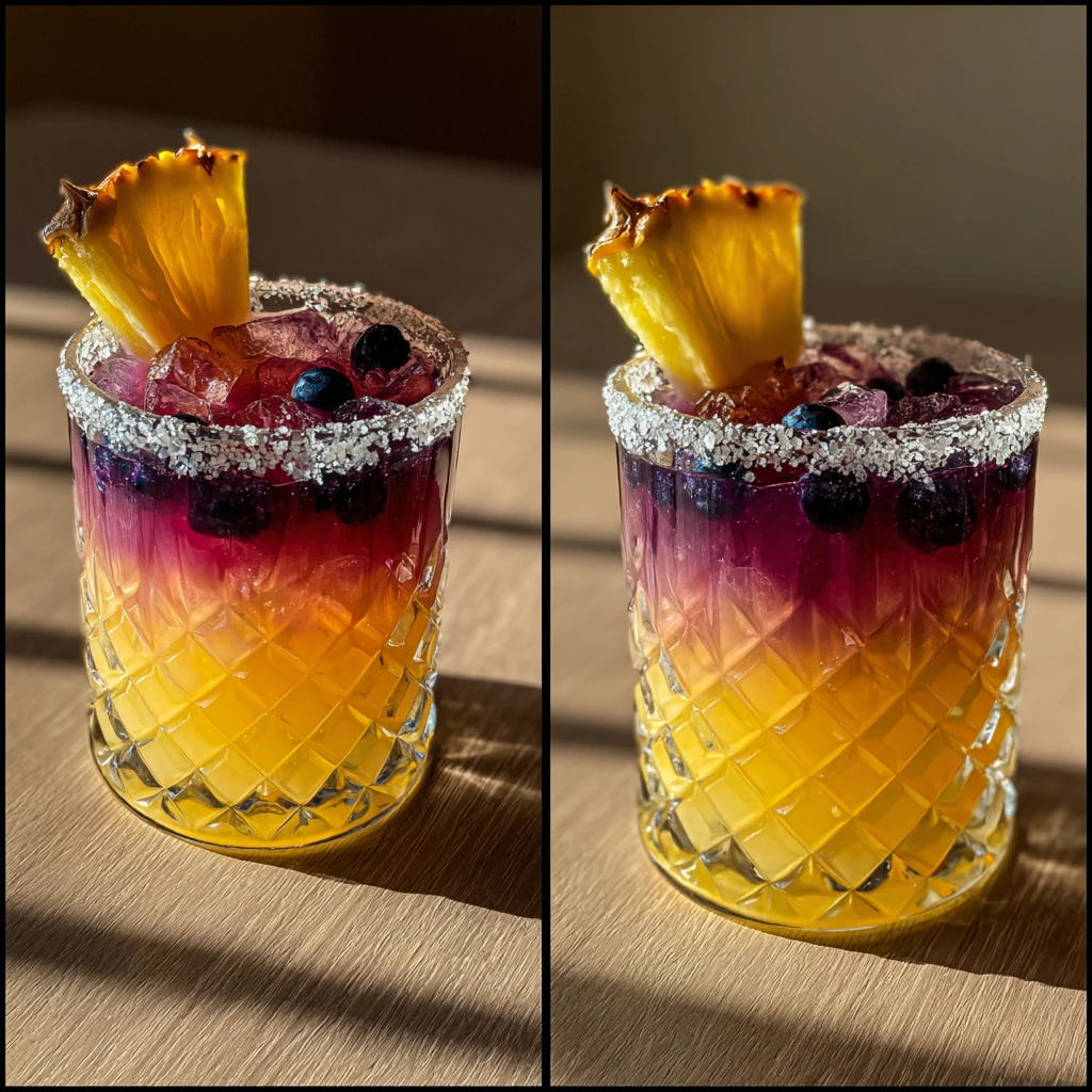 Tropical Pineapple Blueberry Margarita with a Refreshing Twist