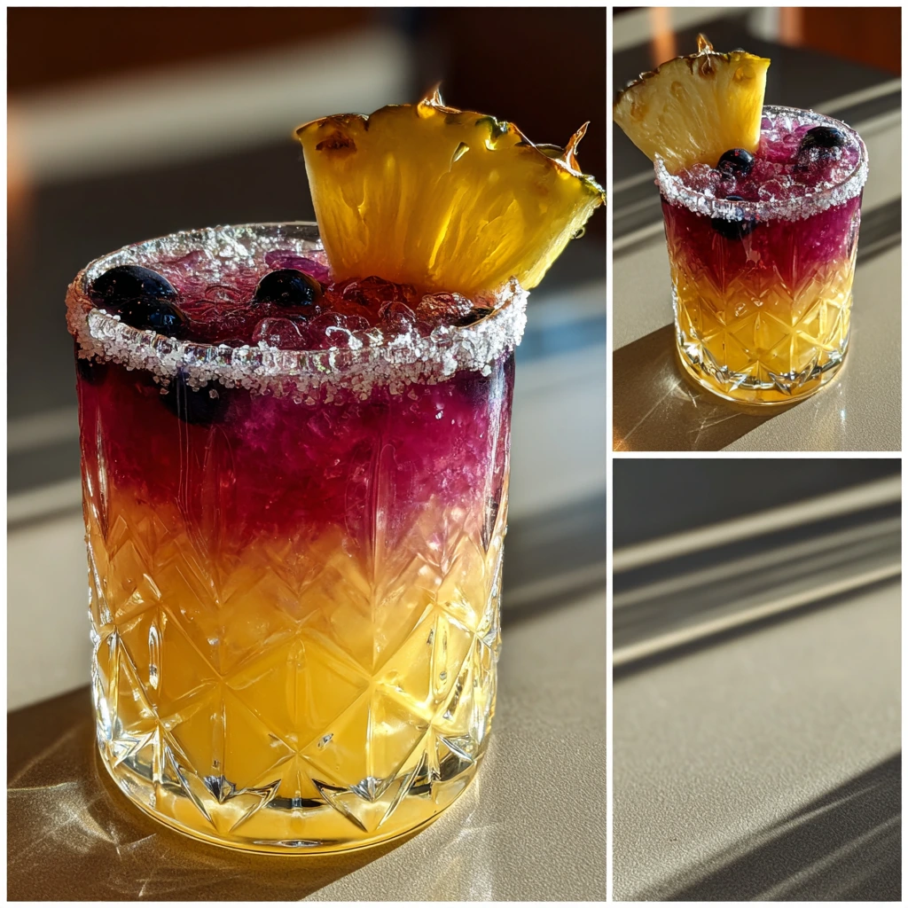Tropical Pineapple Blueberry Margarita with a Refreshing Twist