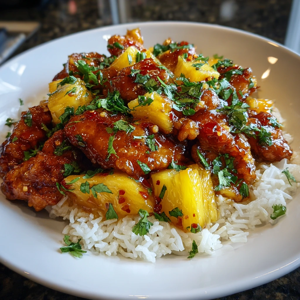 Deliciously Sweet and Savory Pineapple Chicken with Fluffy Rice