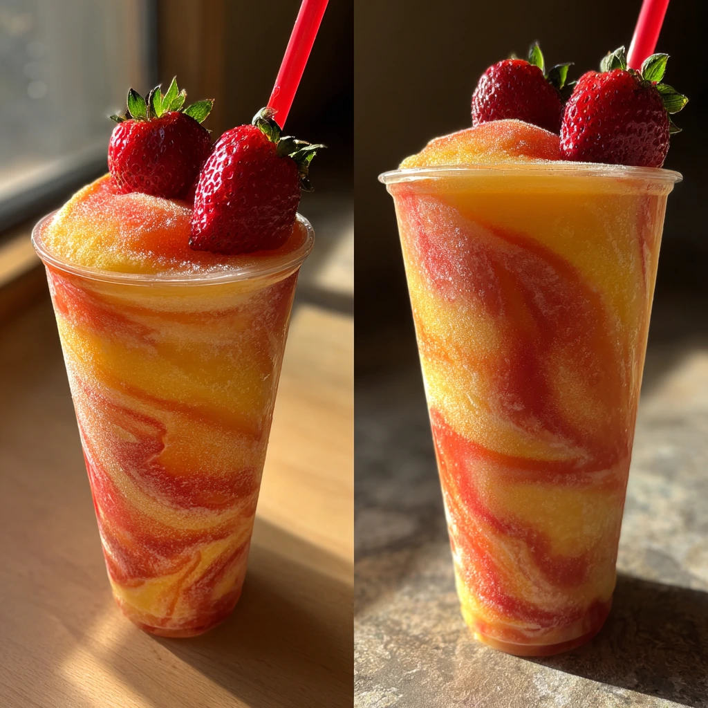 Refreshing Pineapple Strawberry Swirled Slushies for Summer Fun