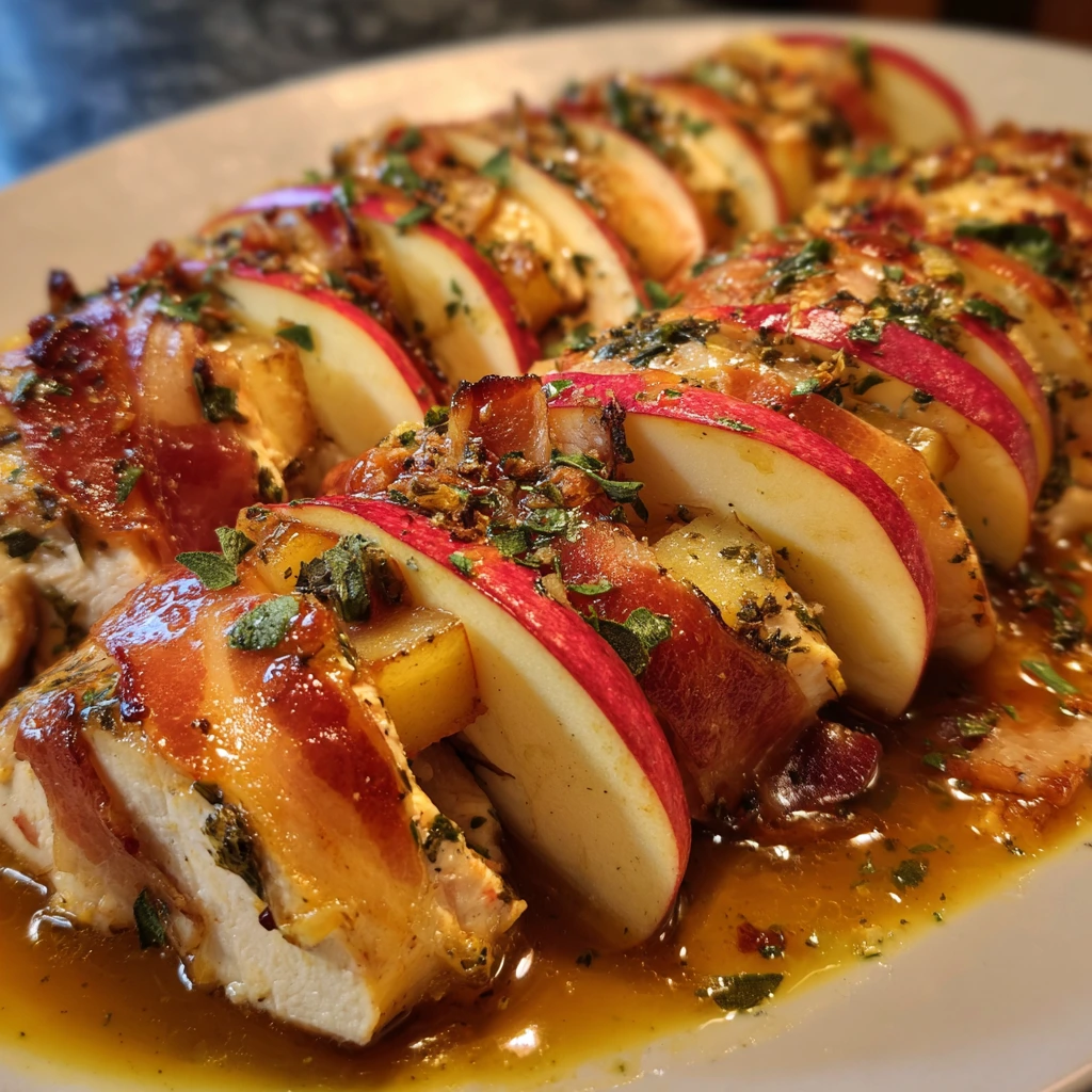 Savory Prosciutto Apple and Sage Butter Chicken with Tangy Cider Pan Sauce