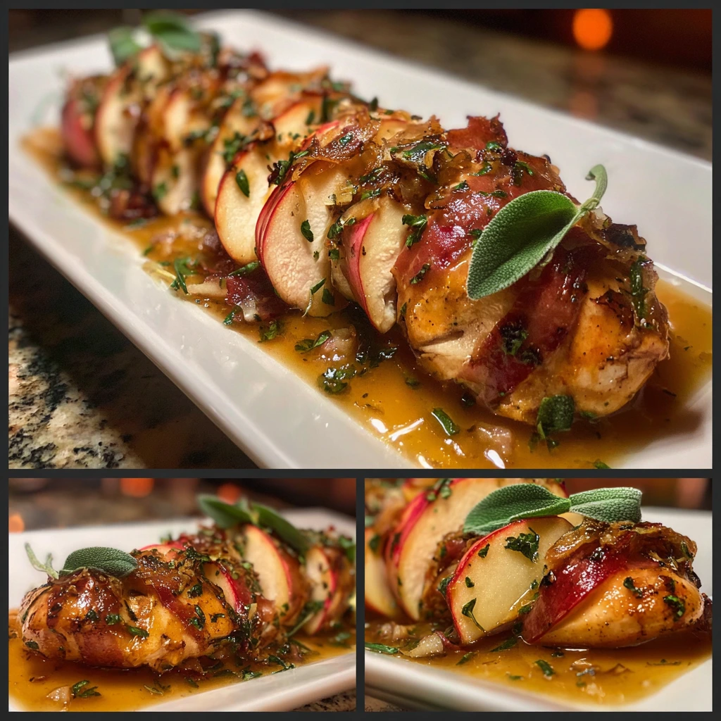 Savory Prosciutto Apple and Sage Butter Chicken with Tangy Cider Pan Sauce