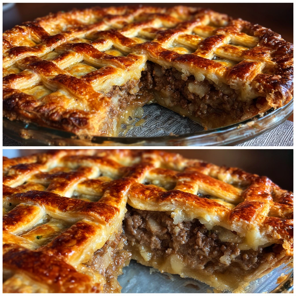 Savory Quebec-Style Beef Tourtière with Flaky Pastry and Aromatic Spices