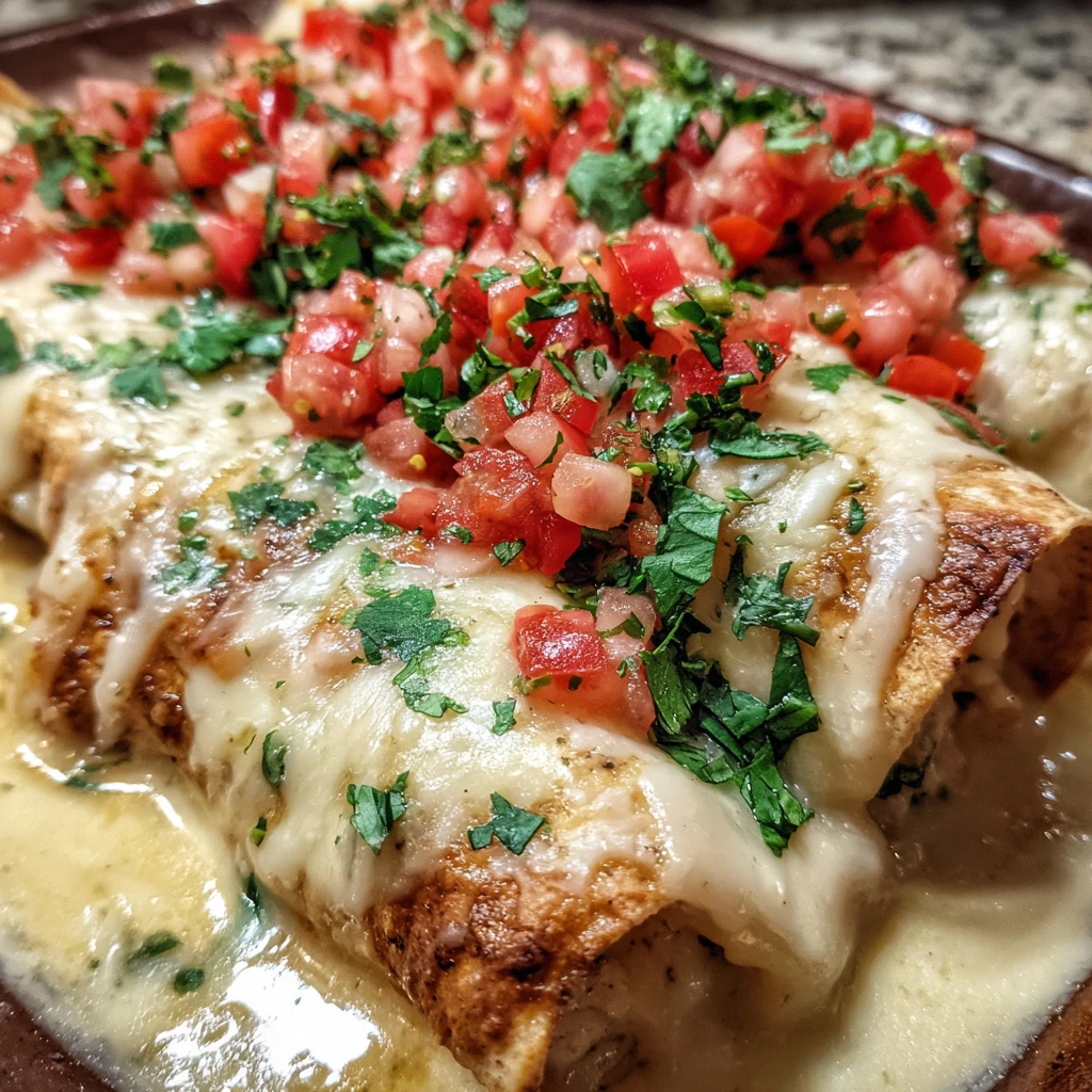 Succulent Queso Chicken Enchiladas with Creamy Cheese Sauce