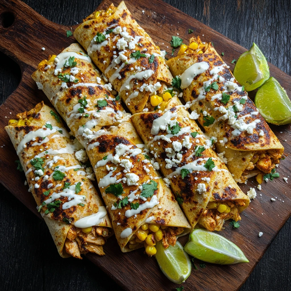 Savory and Sweet Quick Mexican Street Corn Chicken Wraps with Avocado and Lime