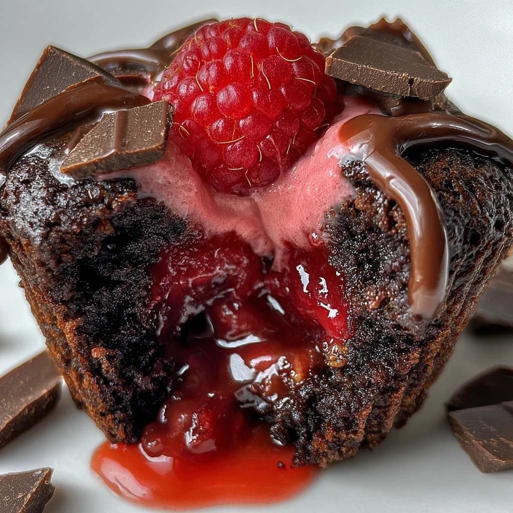 Decadent Raspberry Chocolate Lava Cupcakes with Rich Ganache | Flirt ...