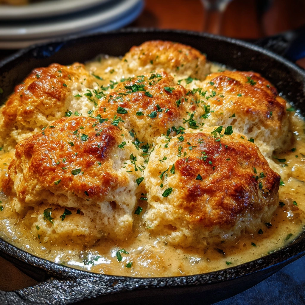 Savory Red Lobster Biscuit Chicken Pot Pie with Creamy Filling and Flaky Crust