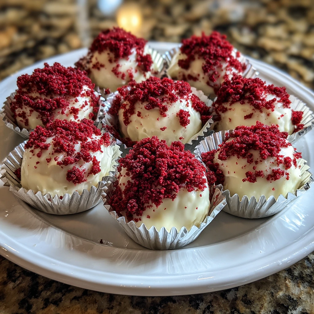 Decadent Red Velvet Cheesecake Balls with Cream Cheese and Chocolate Coating