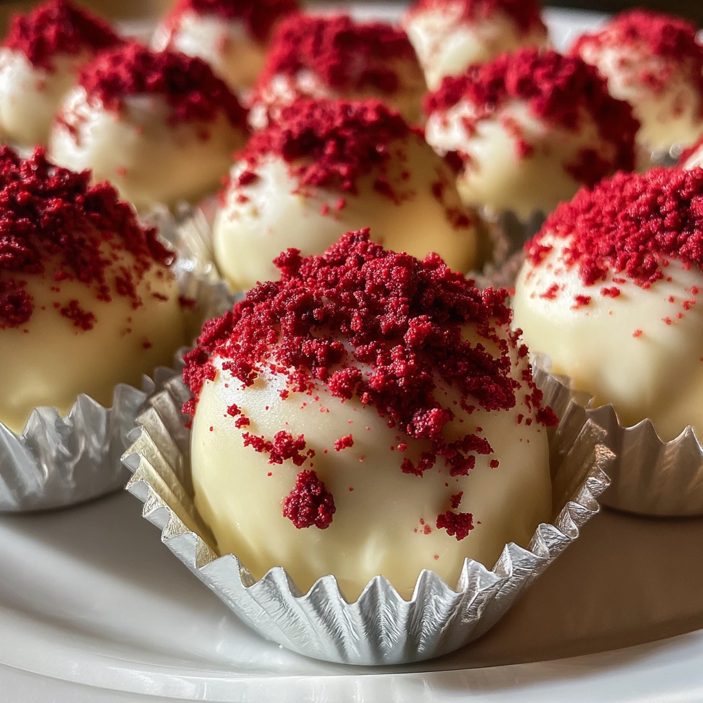 Decadent Red Velvet Cheesecake Balls with Cream Cheese and Chocolate Coating