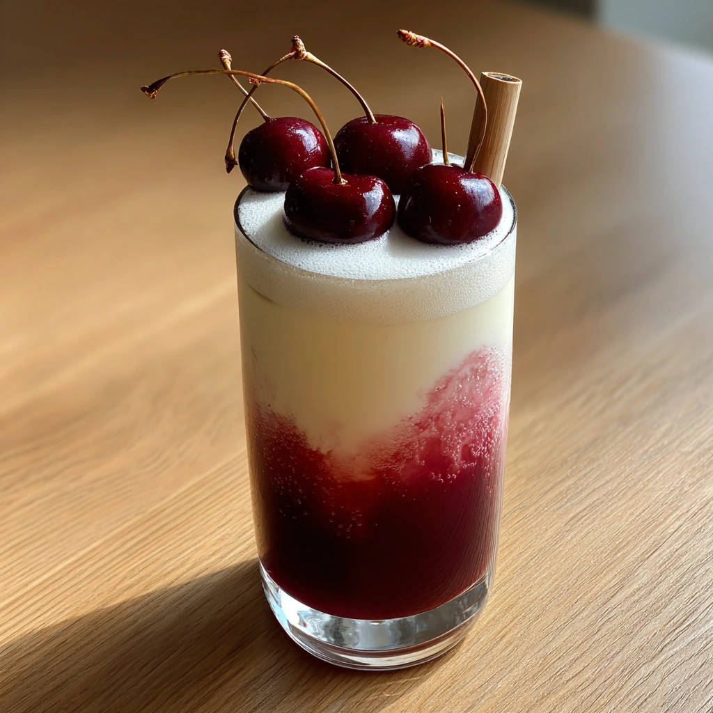 Refreshing Cherry Earl Grey Milk Tea with Sweet Vanilla Infusion