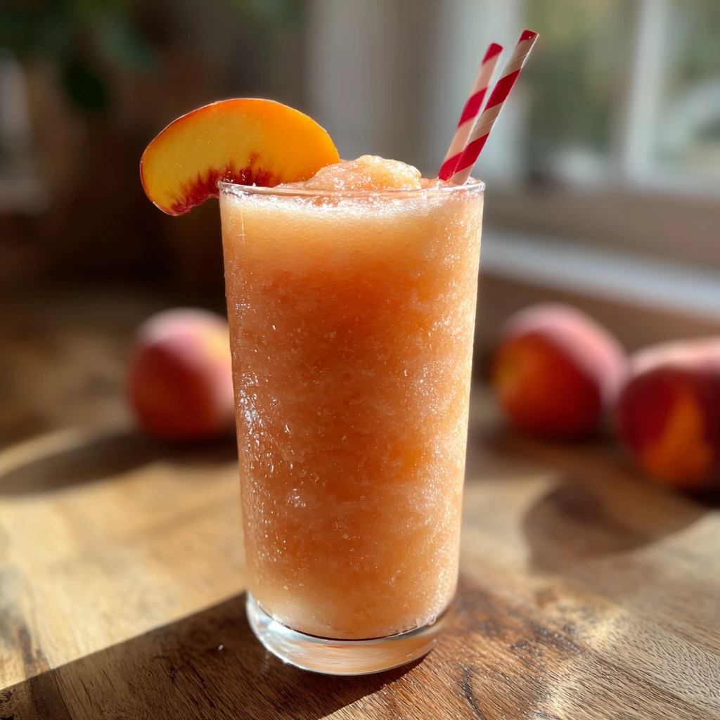 Deliciously Refreshing Homemade Peach Slurpees with Mint and Lime