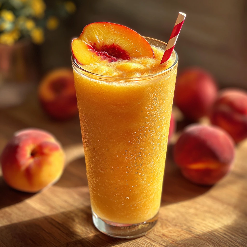 Deliciously Refreshing Homemade Peach Slurpees with Mint and Lime