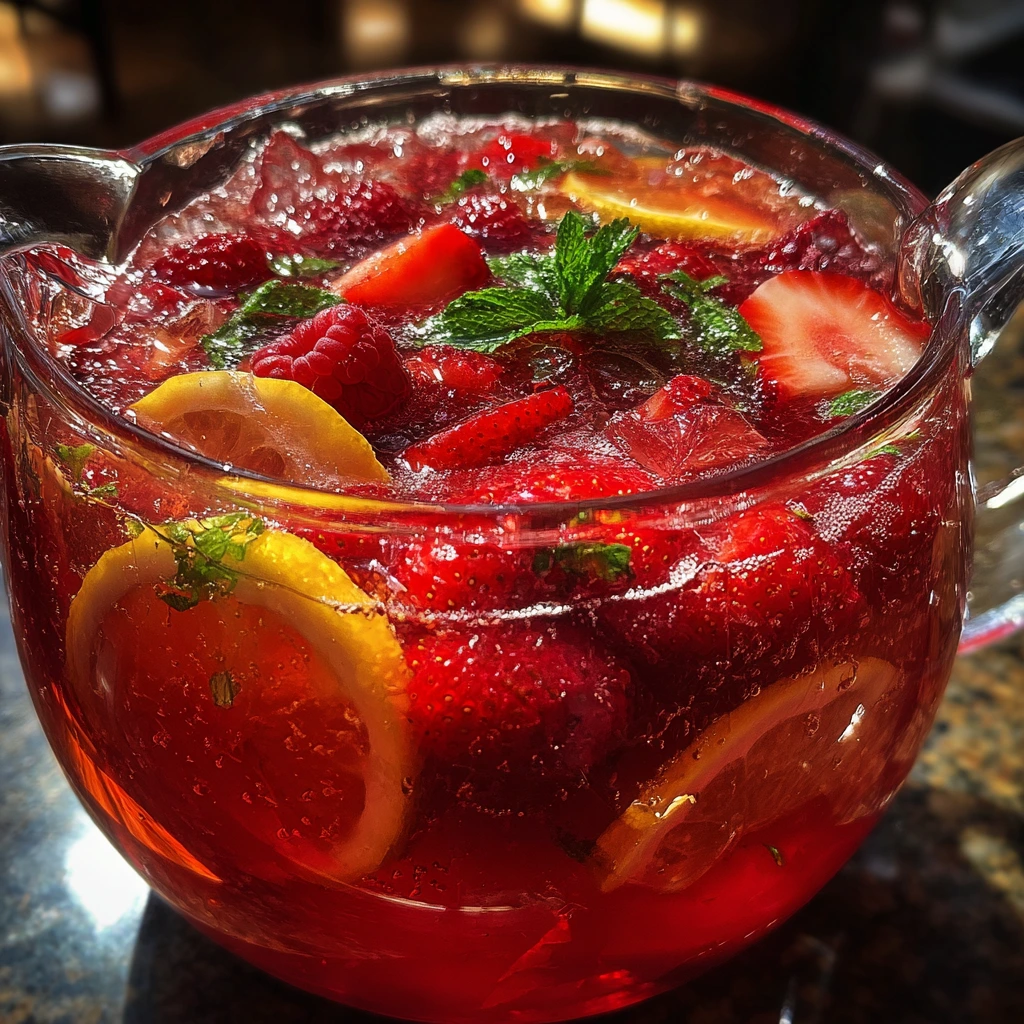 Magical Refreshing Sweet Love Potion with Strawberry, Mint, and Lemon