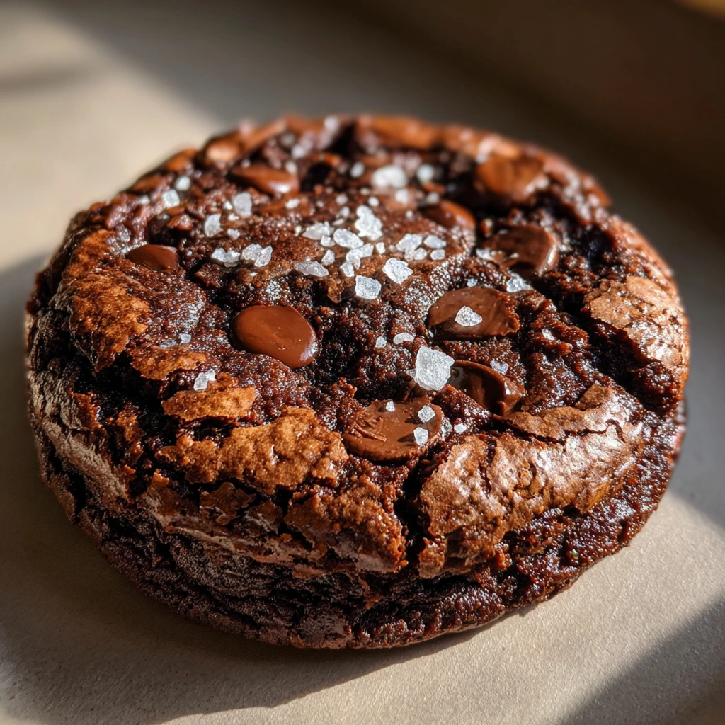 Decadent Salted Brownie Cookies with Rich Chocolate and Sea Salt Flakes