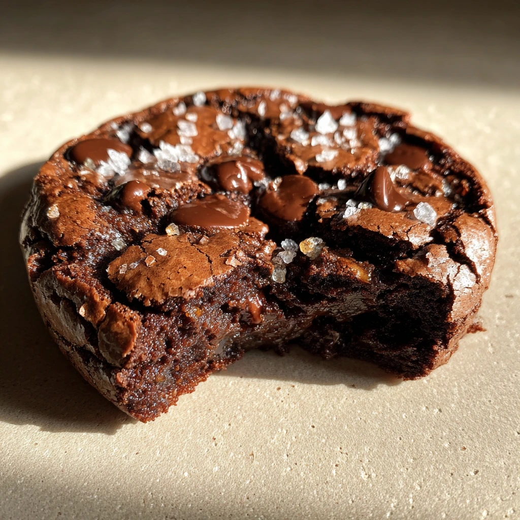 Decadent Salted Brownie Cookies with Rich Chocolate and Sea Salt Flakes