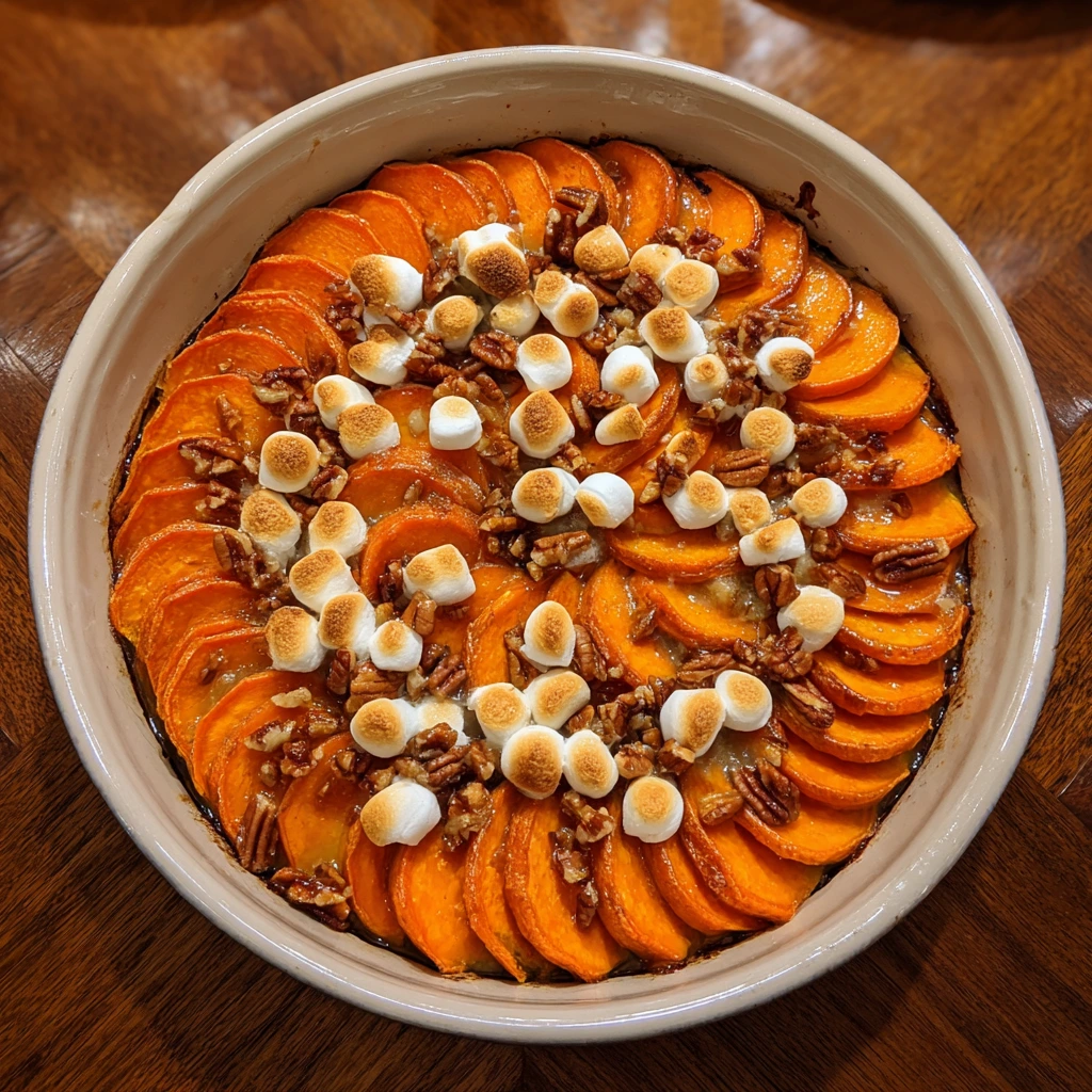Savory and Sweet Scalloped Sweet Potatoes with Creamy Cheese Sauce