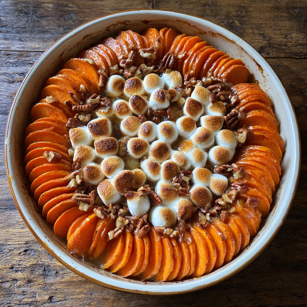 Savory and Sweet Scalloped Sweet Potatoes with Creamy Cheese Sauce