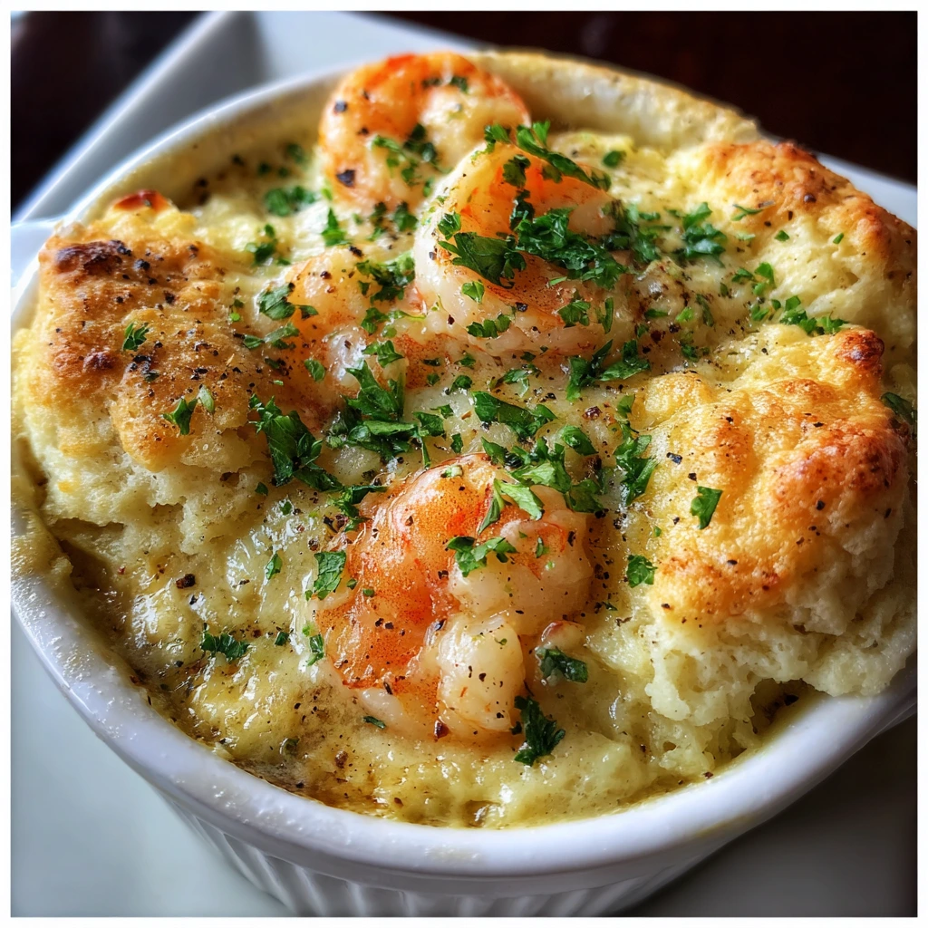 Decadent Shrimp & Lobster Cheddar Bay Biscuit Pot Pie with Creamy Sauce