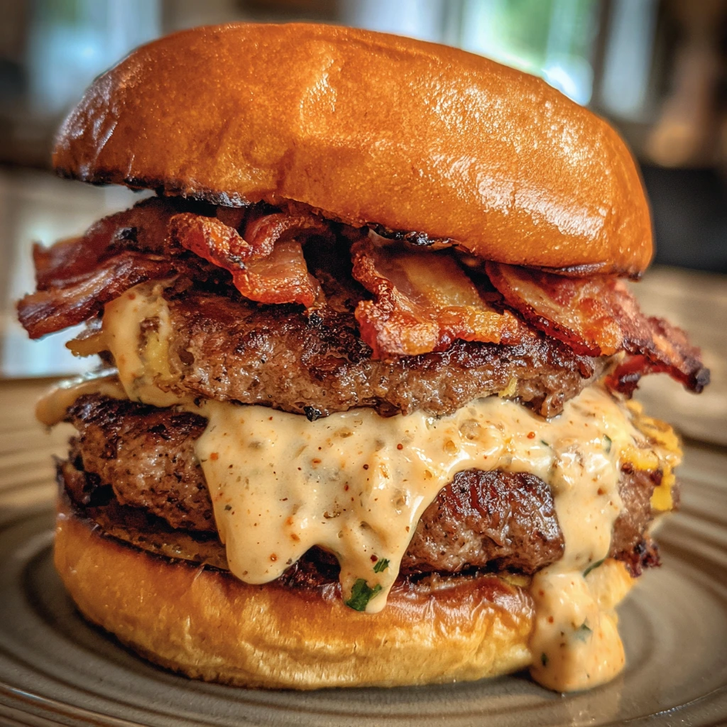 Juicy Smash Burgers with Creamy Baconnaise Sauce for Ultimate Flavor