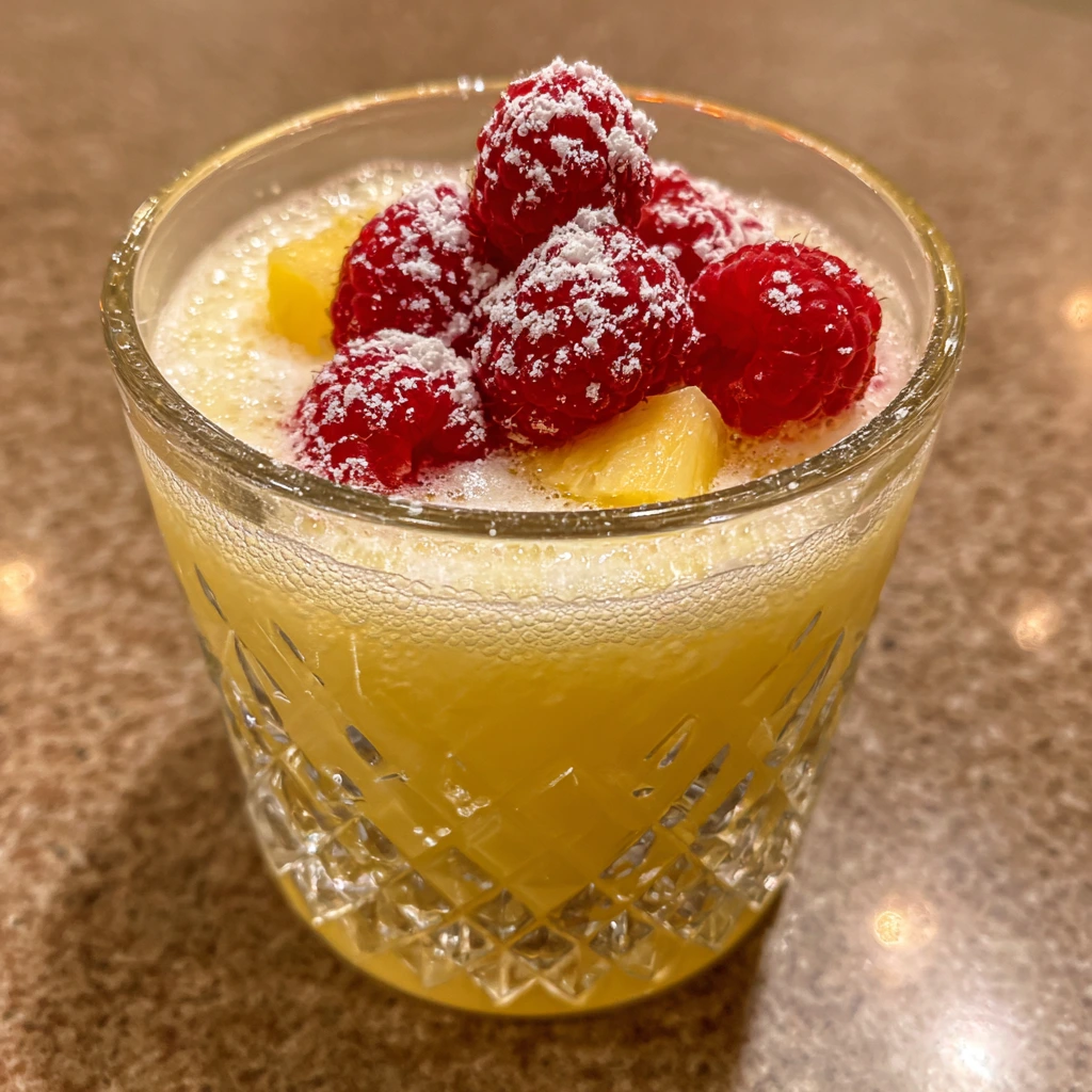 Exotic Snowy Pineapple Punch with Coconut Cream and Refreshing Mint