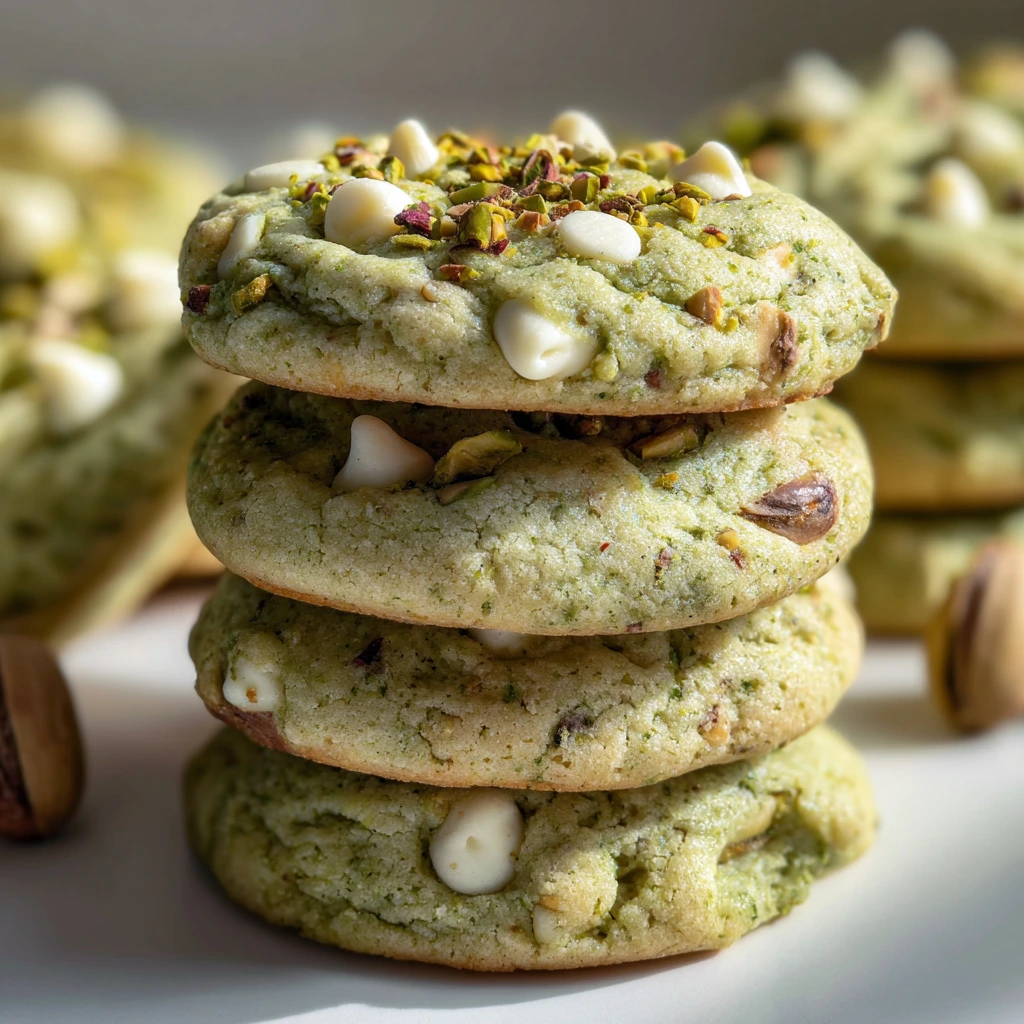 Deliciously Soft and Chewy Pistachio Pudding Cookies with Chocolate Chips