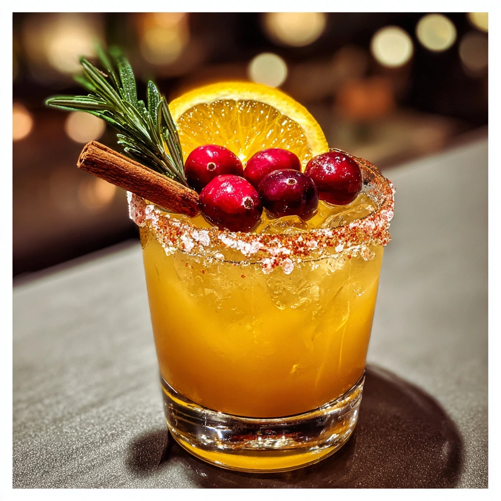 Festive Spiced Christmas Margarita with Cinnamon and Nutmeg