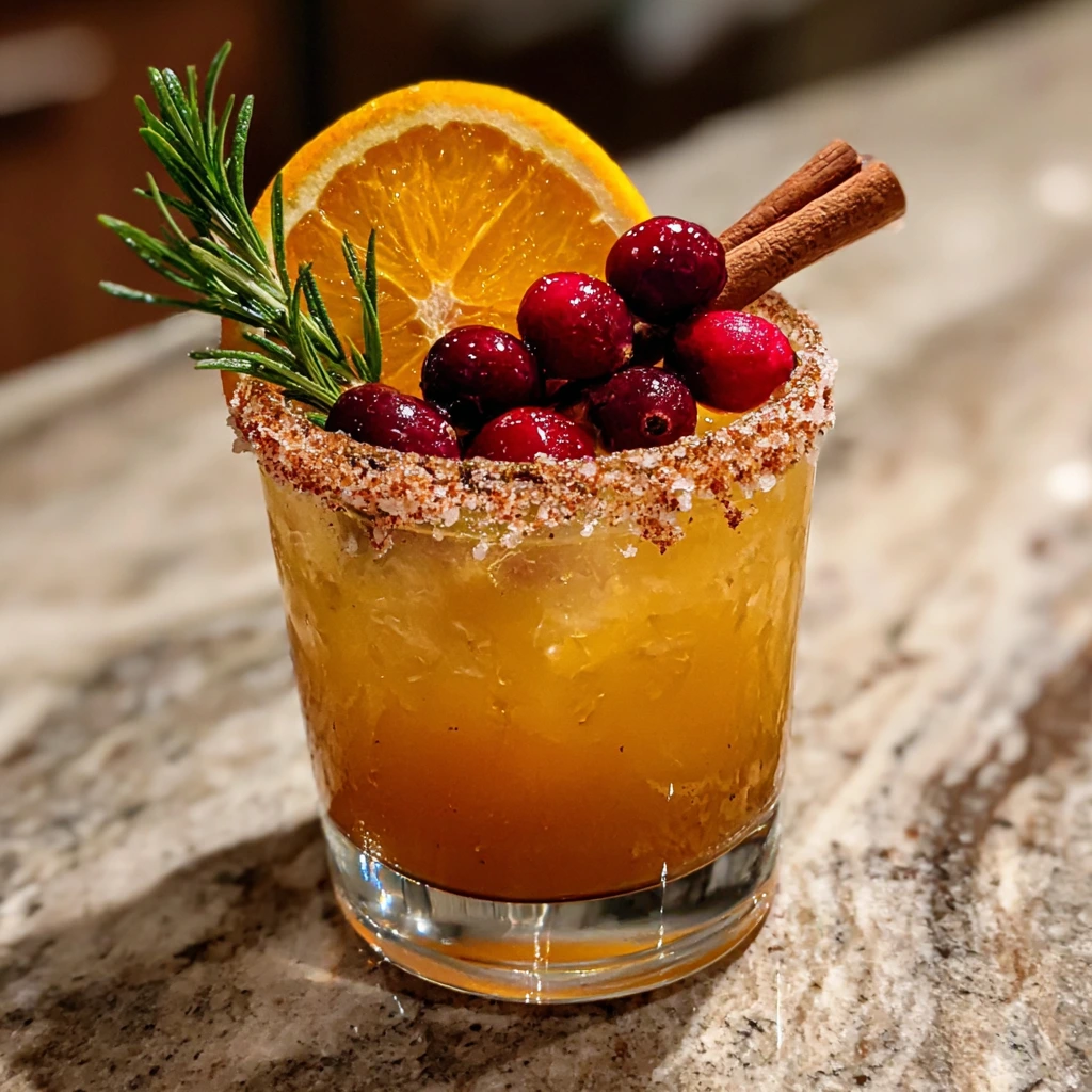 Festive Spiced Christmas Margarita with Cinnamon and Nutmeg