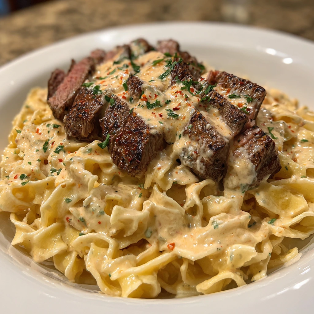 Savory Spicy Cajun Steak with Creamy Alfredo Pasta for Flavor Lovers
