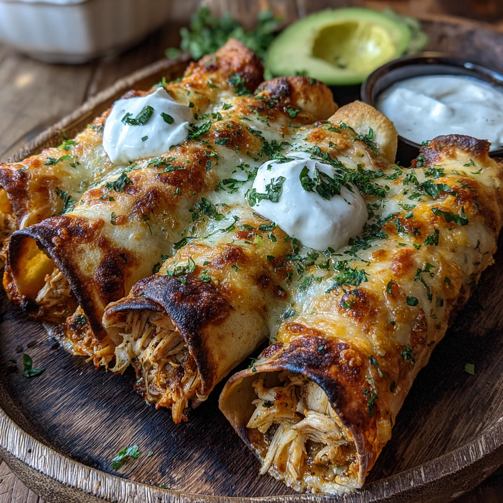 Zesty Spicy Hatch Chili Chicken Taquito Rolls with Creamy Avocado Dip